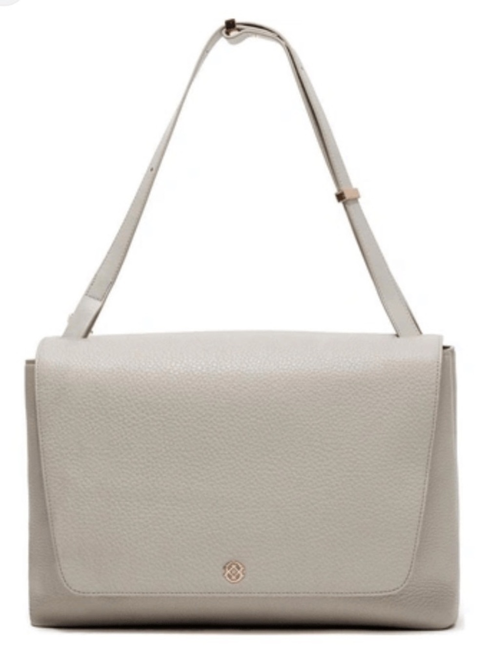 Dagne Dover Simone Pebbled Leather Satchel Shoulder Bag Bone